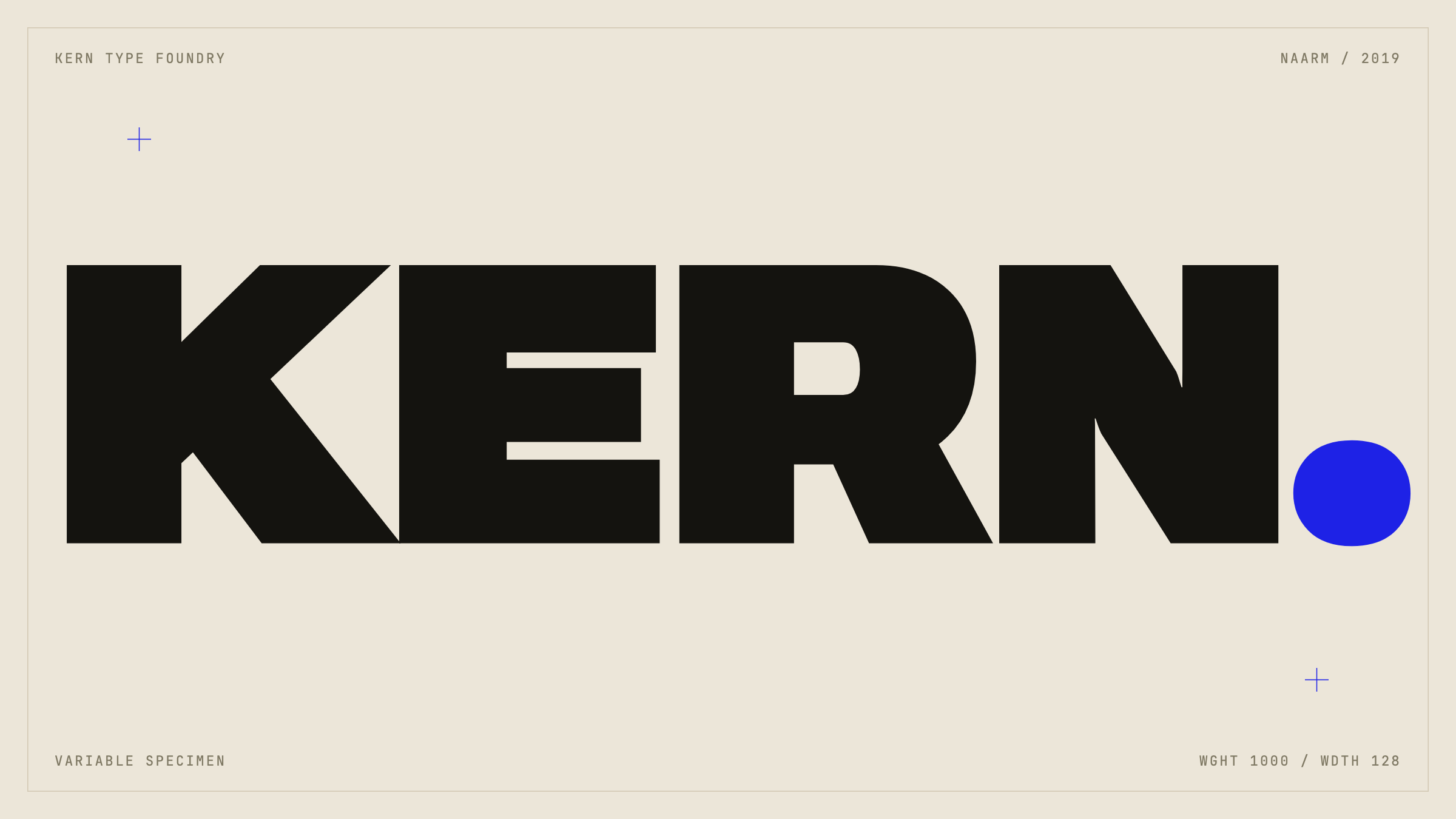 KERN, the foundry wordmark, set huge in the house variable